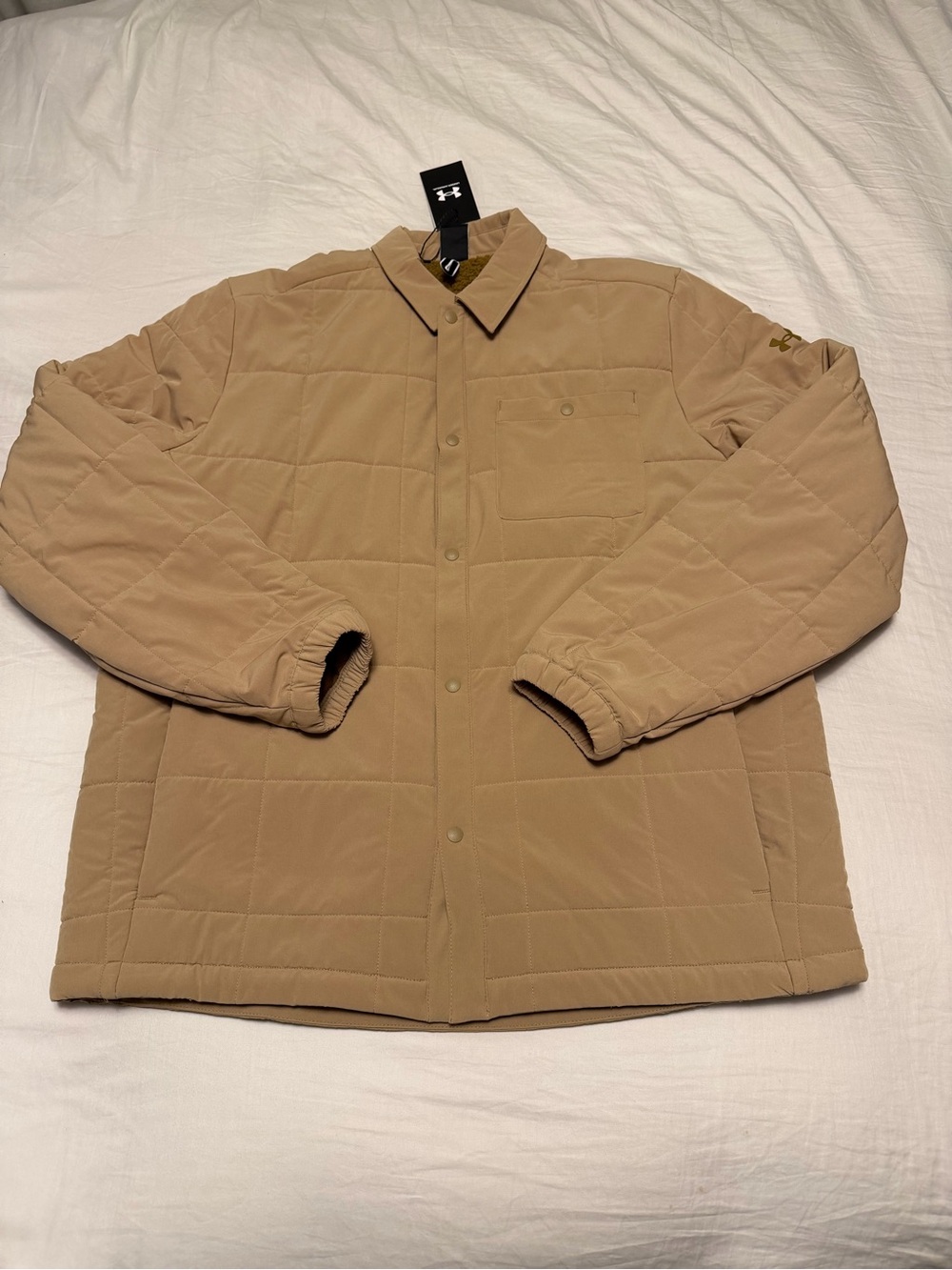 Under Armour Men's Quilted Puffer Jacket in Tan